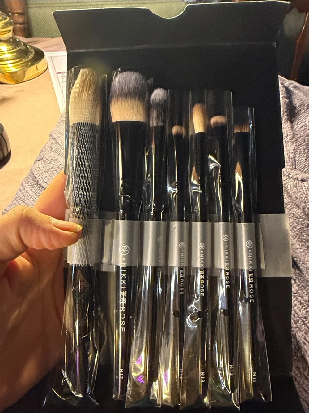 Pro Artist Series Makeup Brush Set - Black/Golden Bristles